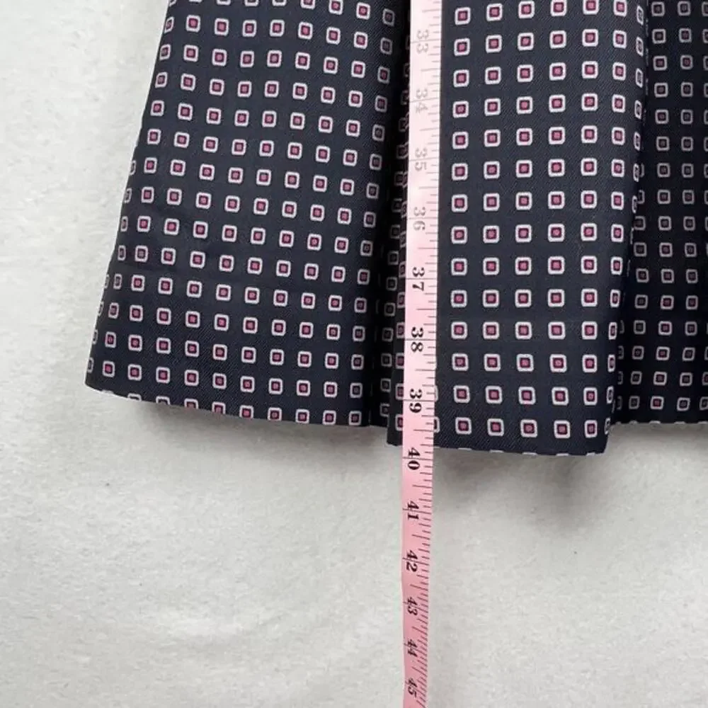 NWT J. Crew Navy Pink Pleated Full-skirt Jacquard Dress 00 Classy Career‎ Retro